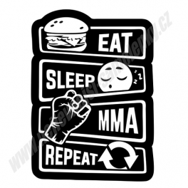 Samolepka Eat Sleep MMA Repeat