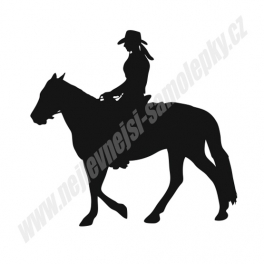Samolepka Jezdec na koni (žena)
