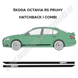 Samolepka Škoda Octavia 3 RS pruhy