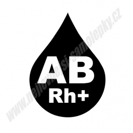 Samolepka AB Rh+ krevní skupina